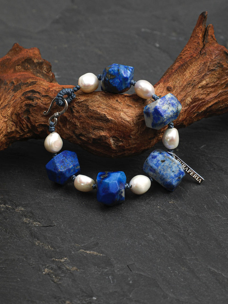DEEP AZURE · Lapis & Pearl Bracelet