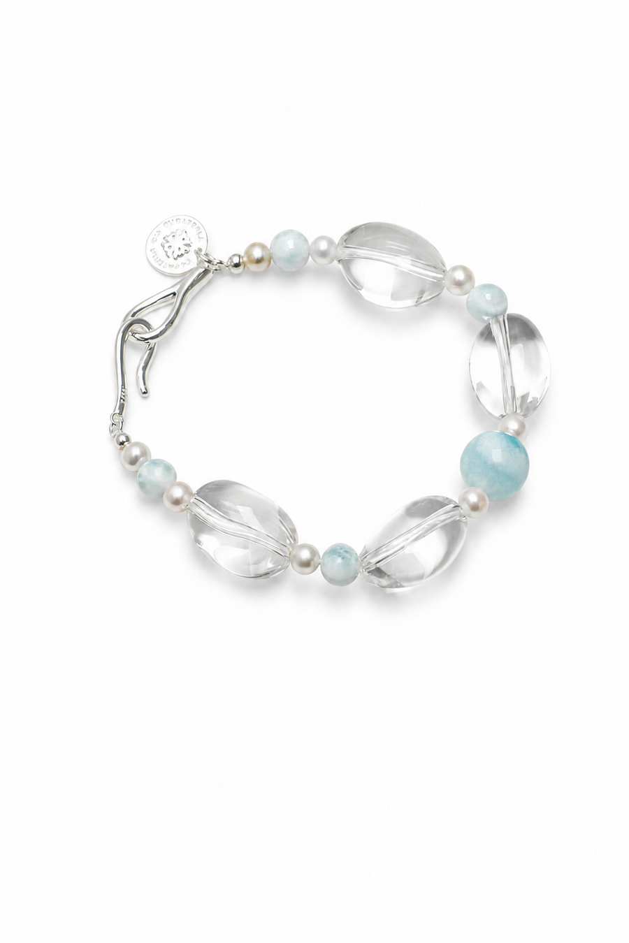 CYAN RIVER Larimar & Quartz Bracelet by SITU — natural stone sterling silver jewelry