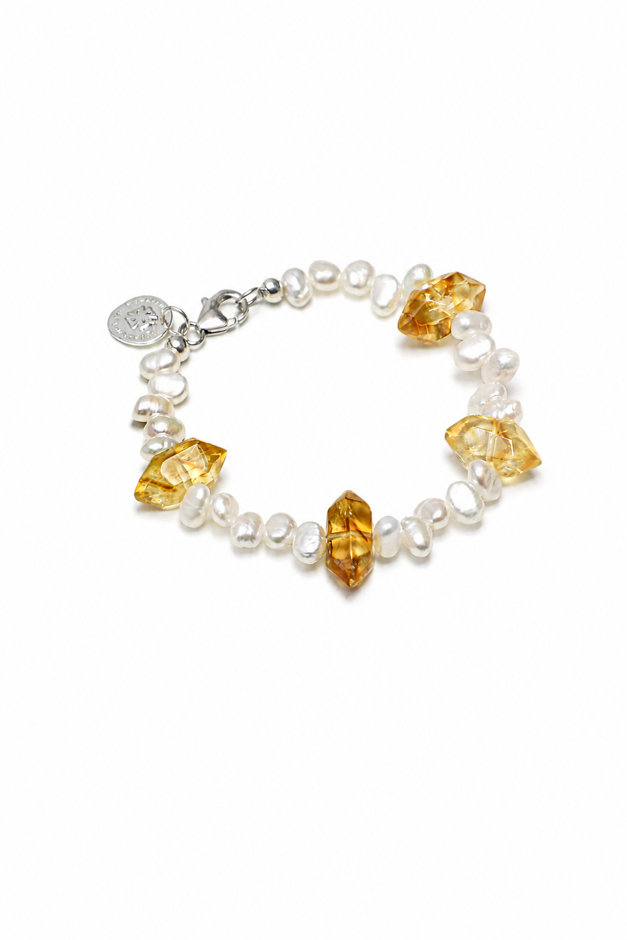 SOLEIL DRIFT Yellow Topaz & Baroque Pearl Bracelet by SITU — natural stone sterling silver jewelry