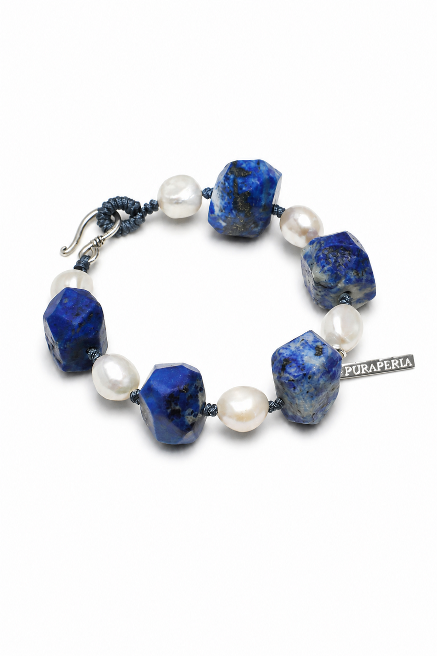 DEEP AZURE Lapis & Pearl Bracelet by SITU — natural stone sterling silver jewelry