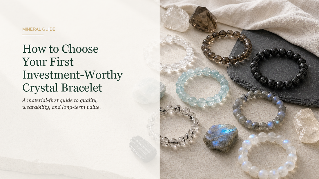 How to Choose Your First Investment-Worthy Crystal Bracelet title over curated natural stone bracelets on limestone