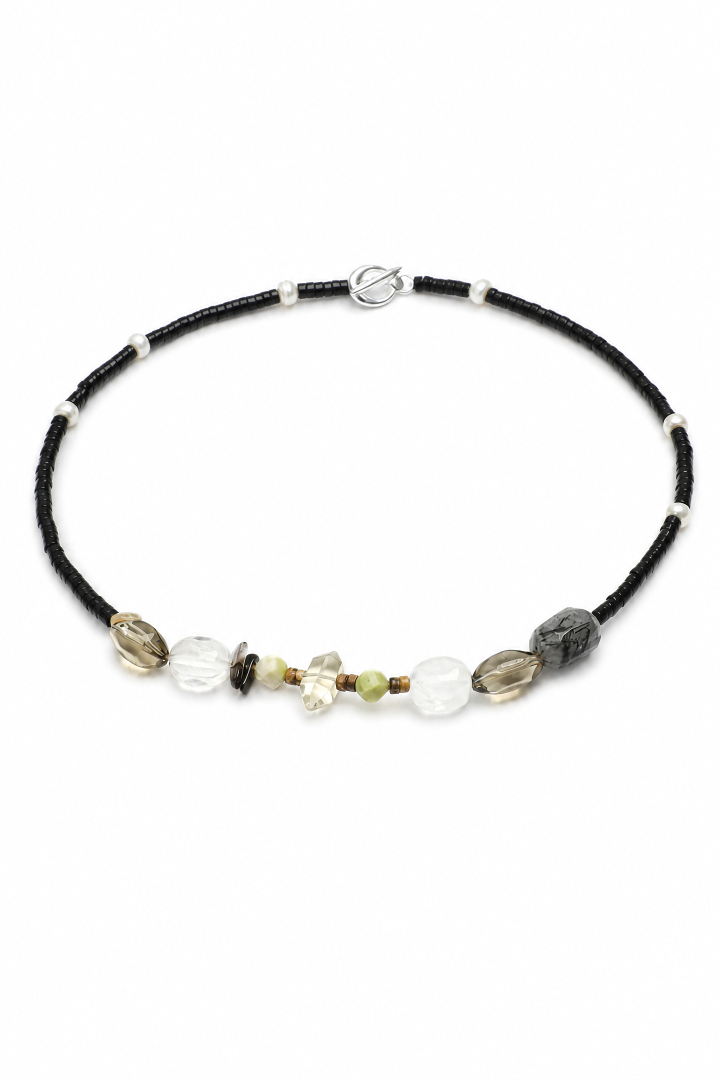 OBSIDIAN RAMPART Multi-Stone Necklace by SITU — natural stone sterling silver jewelry