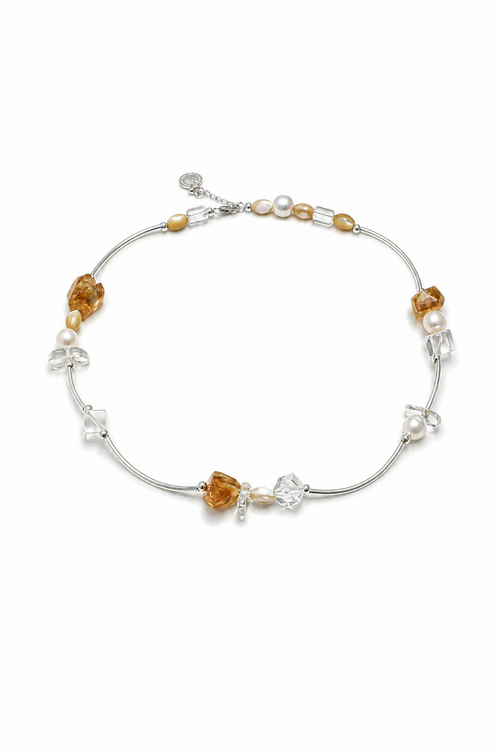 AMBER VINE Citrine & Quartz Necklace by SITU — natural stone sterling silver jewelry
