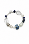 CYAN NEBULA Lapis & Crystal Bracelet by SITU — natural stone sterling silver jewelry