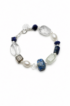 CYAN NEBULA Lapis & Crystal Bracelet by SITU — natural stone sterling silver jewelry