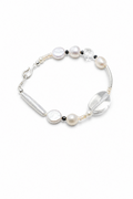 STARK WAVE Clear Quartz & Pearl Bracelet by SITU — natural stone sterling silver jewelry