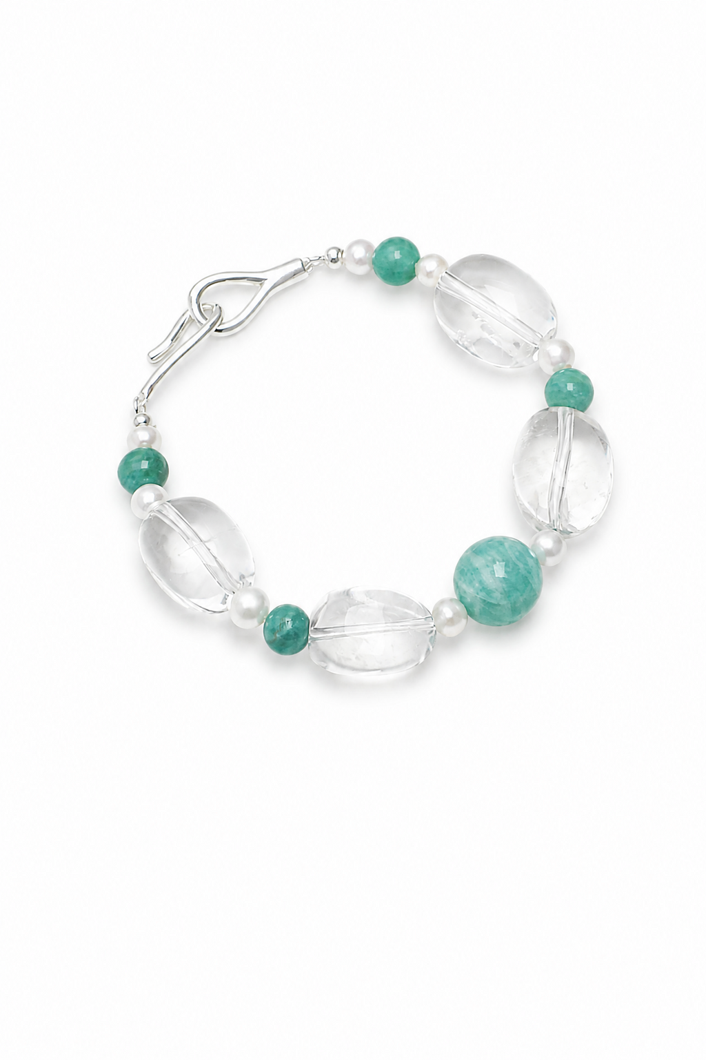 AMAZON RIPPLE Amazonite & Quartz Bracelet by SITU — natural stone sterling silver jewelry