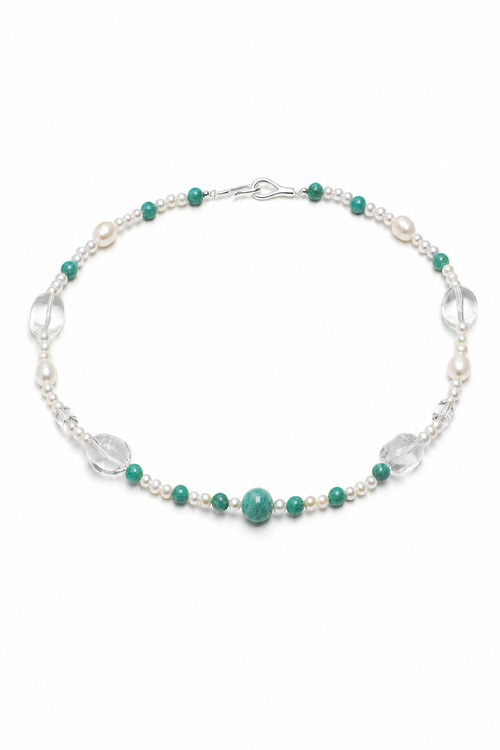 AMAZON TIDE Amazonite & Quartz Necklace by SITU — natural stone sterling silver jewelry