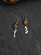 AMBER TRACE Citrine & Pearl Earrings — SITU mineral jewelry detail