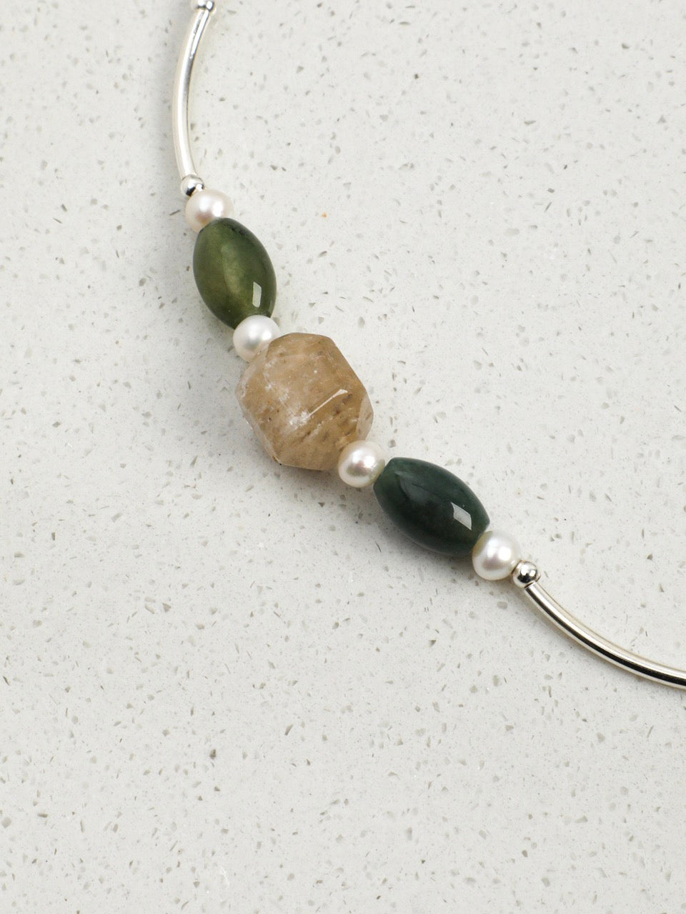 FOREST ROCK · Phantom Quartz & Moss Agate Necklace
