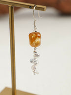 AMBER TRACE Citrine & Pearl Earrings — SITU mineral jewelry detail