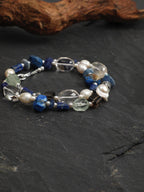CYAN NEBULA Lapis & Crystal Necklace — SITU mineral jewelry detail