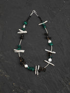 FOREST SHARD Smoky Quartz & Malachite Necklace — SITU mineral jewelry detail
