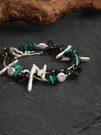 FOREST SHARD Smoky Quartz & Malachite Necklace — SITU mineral jewelry detail
