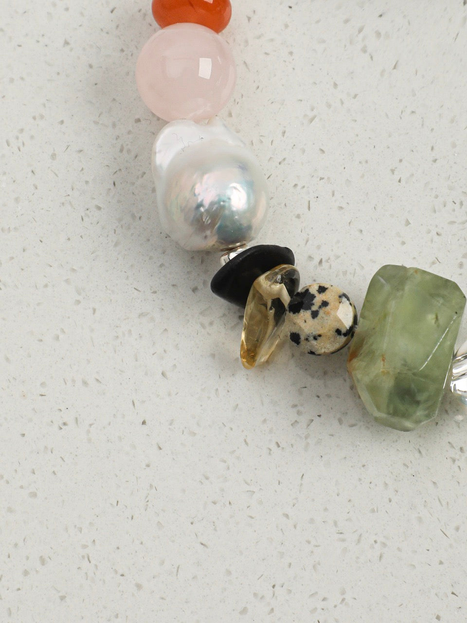WILDERNESS ESSENCE Green Quartz & Prehnite Bracelet — SITU mineral jewelry detail