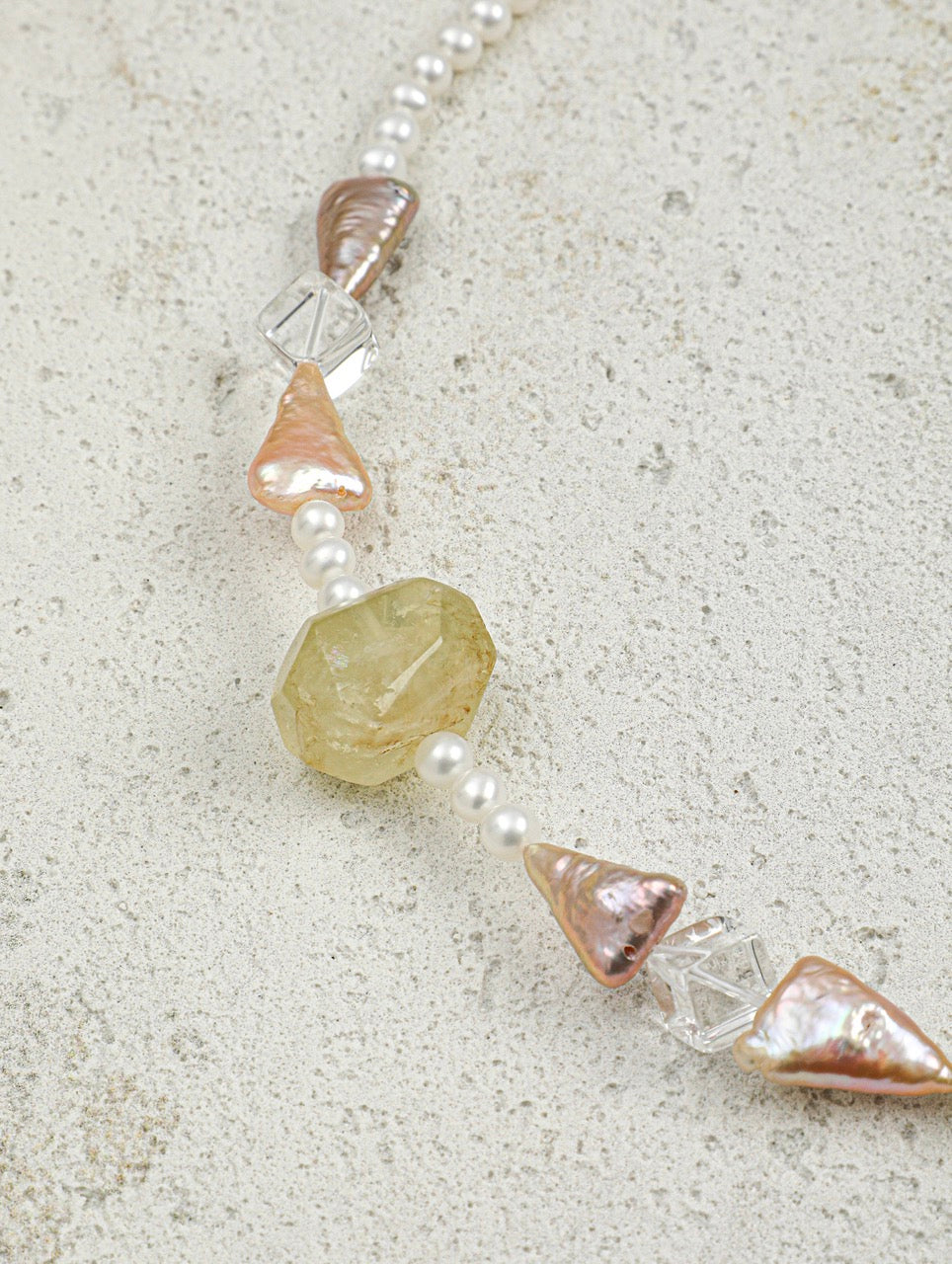 DAWN CRAG Baroque Pearl & Citrine Necklace — SITU mineral jewelry detail