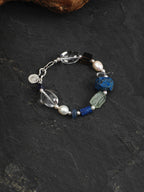 CYAN NEBULA Lapis & Crystal Bracelet — SITU mineral jewelry detail