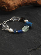 CYAN NEBULA Lapis & Crystal Bracelet — SITU mineral jewelry detail