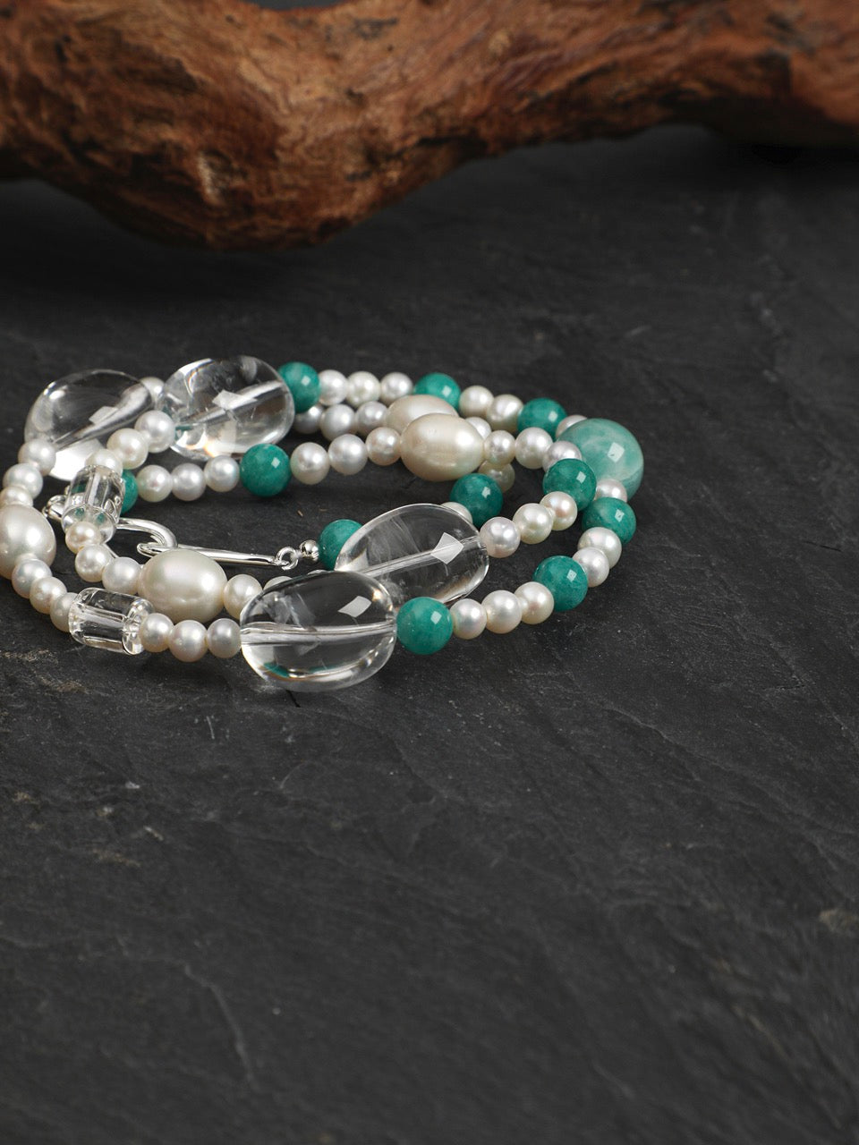 AMAZON TIDE Amazonite & Quartz Necklace — SITU mineral jewelry detail