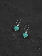 AMAZON DROP Amazonite Sphere Earrings — SITU mineral jewelry detail