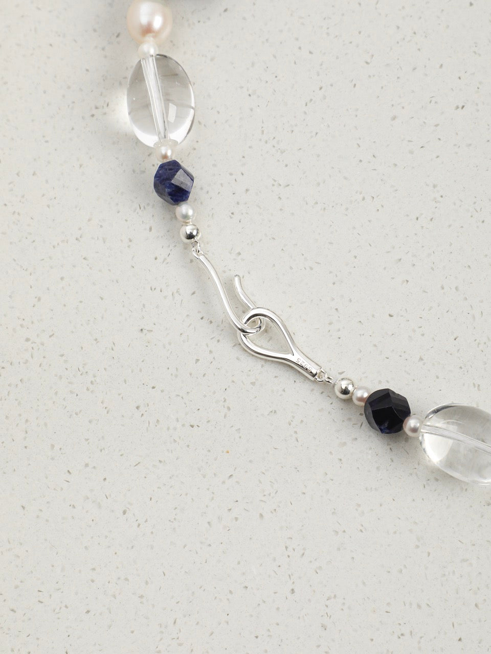 CYAN NEBULA Lapis & Crystal Necklace — SITU mineral jewelry detail