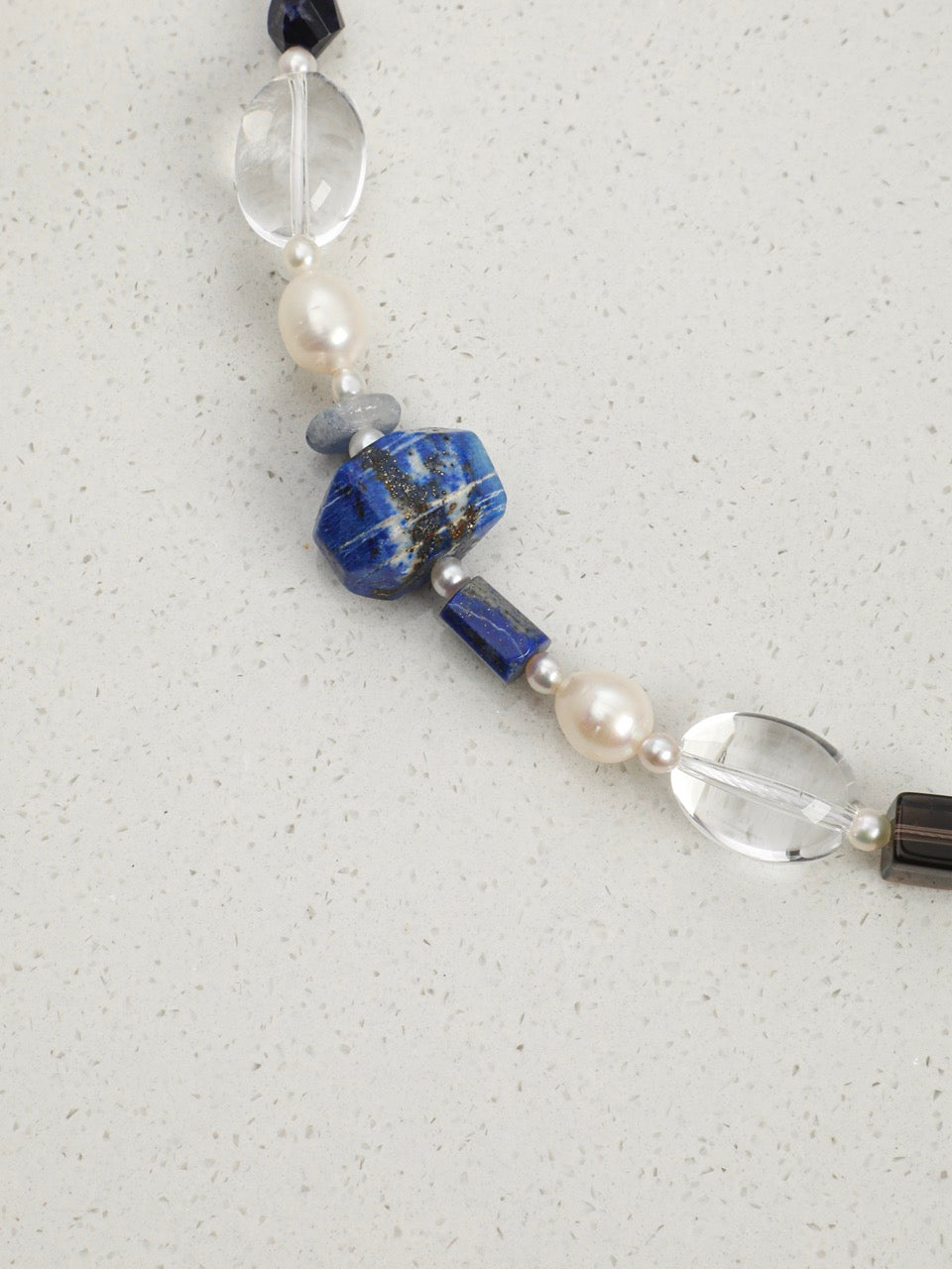CYAN NEBULA Lapis & Crystal Necklace — SITU mineral jewelry detail