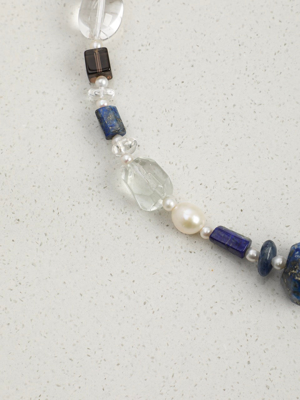 CYAN NEBULA Lapis & Crystal Necklace — SITU mineral jewelry detail
