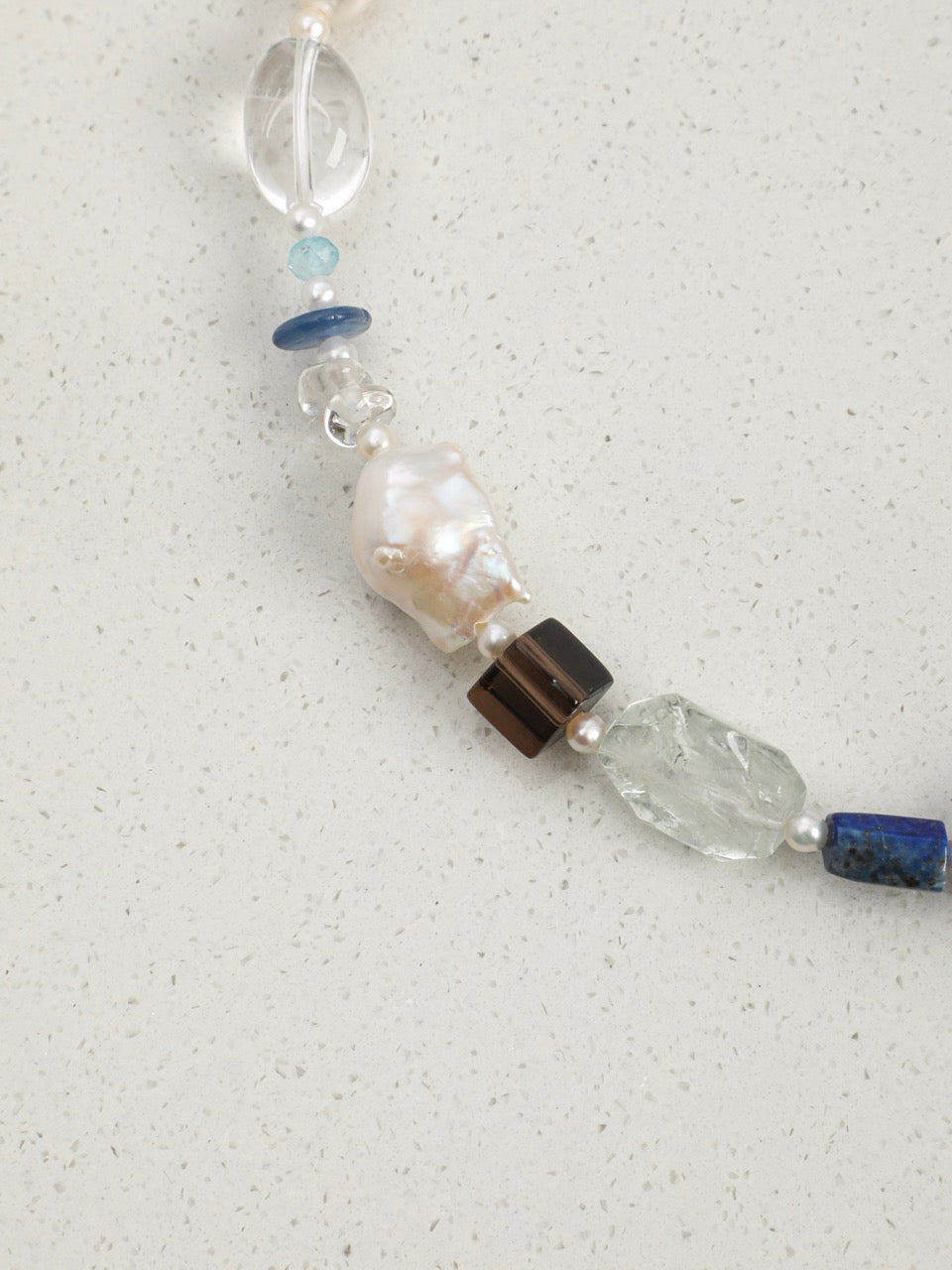 CYAN NEBULA · Lapis & Crystal Necklace