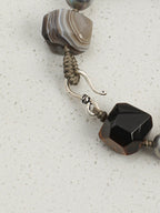 GLOWING CORE Tiger's Eye & Grey Pearl Bracelet — SITU mineral jewelry detail