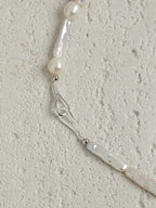 DEEP TIDAL MARK Lapis & Pearl Necklace — SITU mineral jewelry detail