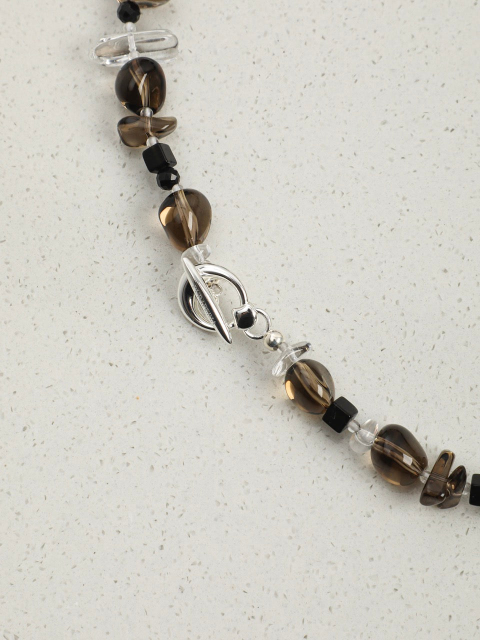 SMOKY ORDER Quartz & Tourmaline Necklace — SITU mineral jewelry detail