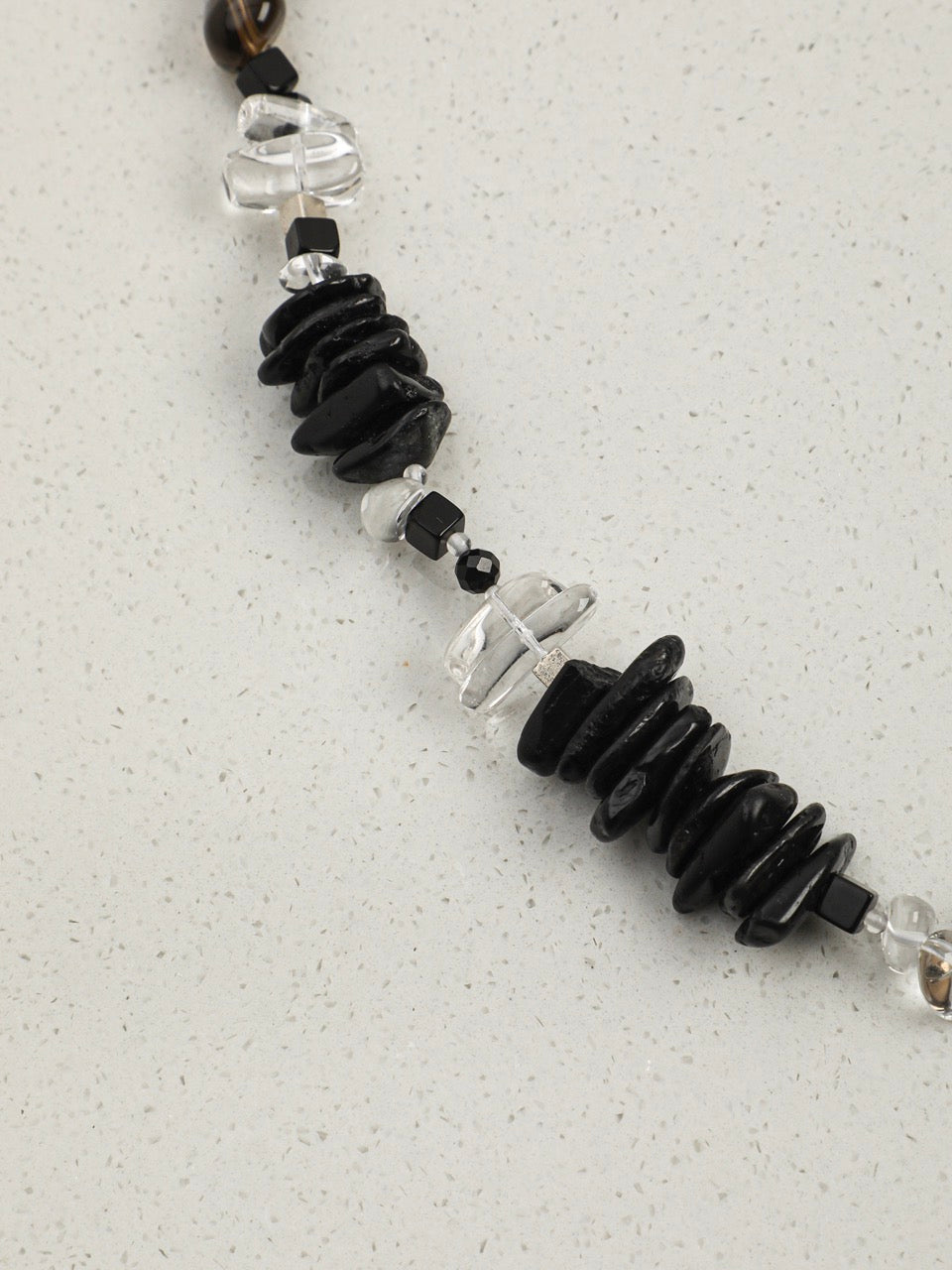 SMOKY ORDER Quartz & Tourmaline Necklace — SITU mineral jewelry detail