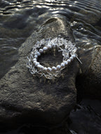 OPTIC GREY Grey Pearl & Clear Quartz Bracelet — SITU mineral jewelry detail