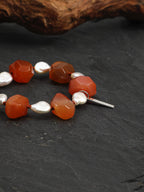 WARM CRIMSON · Red Agate & Pearl Bracelet