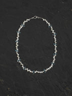 LUCENT TIDE Blue Topaz & Pearl Necklace — SITU mineral jewelry detail