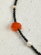 NOCTURNE TRACE Agate & Tourmaline Necklace — SITU mineral jewelry detail