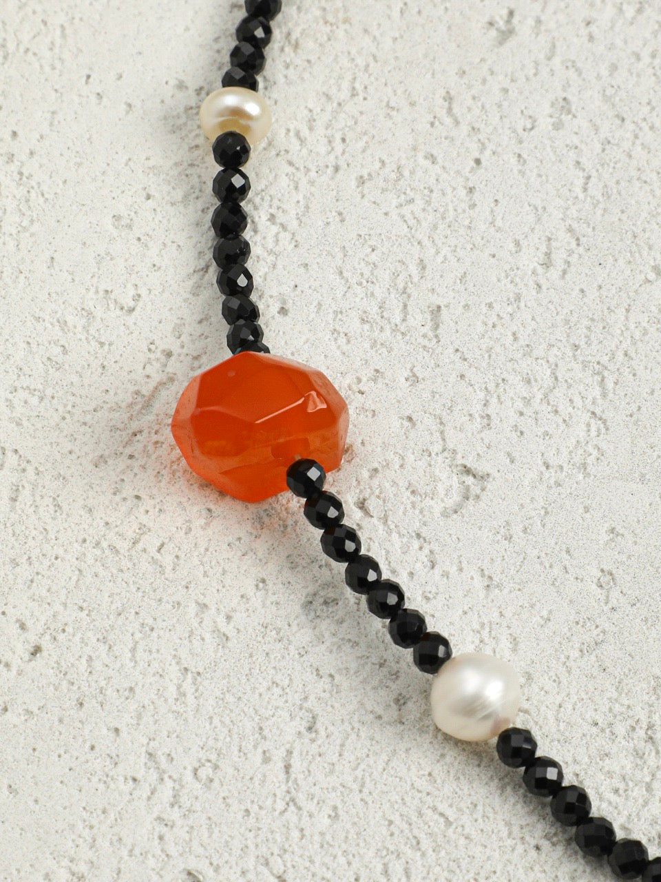 NOCTURNE TRACE Agate & Tourmaline Necklace — SITU mineral jewelry detail