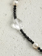 NOCTURNE TRACE Agate & Tourmaline Necklace — SITU mineral jewelry detail
