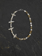 GOLDEN HARVEST Citrine & Baroque Pearl Necklace — SITU mineral jewelry detail