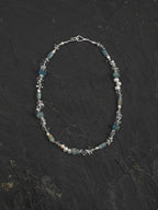 GLACIAL TIDE Dumortierite & Pearl Necklace — SITU mineral jewelry detail
