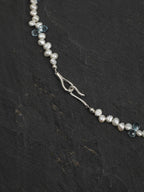 LUCENT TIDE Blue Topaz & Pearl Necklace — SITU mineral jewelry detail