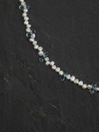 LUCENT TIDE Blue Topaz & Pearl Necklace — SITU mineral jewelry detail