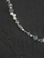 GLACIAL TIDE · Dumortierite & Pearl Necklace