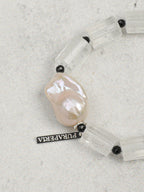LUNAR COLUMN Quartz & Baroque Pearl Bracelet — SITU mineral jewelry detail