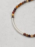 AMBER ROCK TRACE Moonstone & Pearl Triple-Wrap Bracelet — SITU mineral jewelry detail