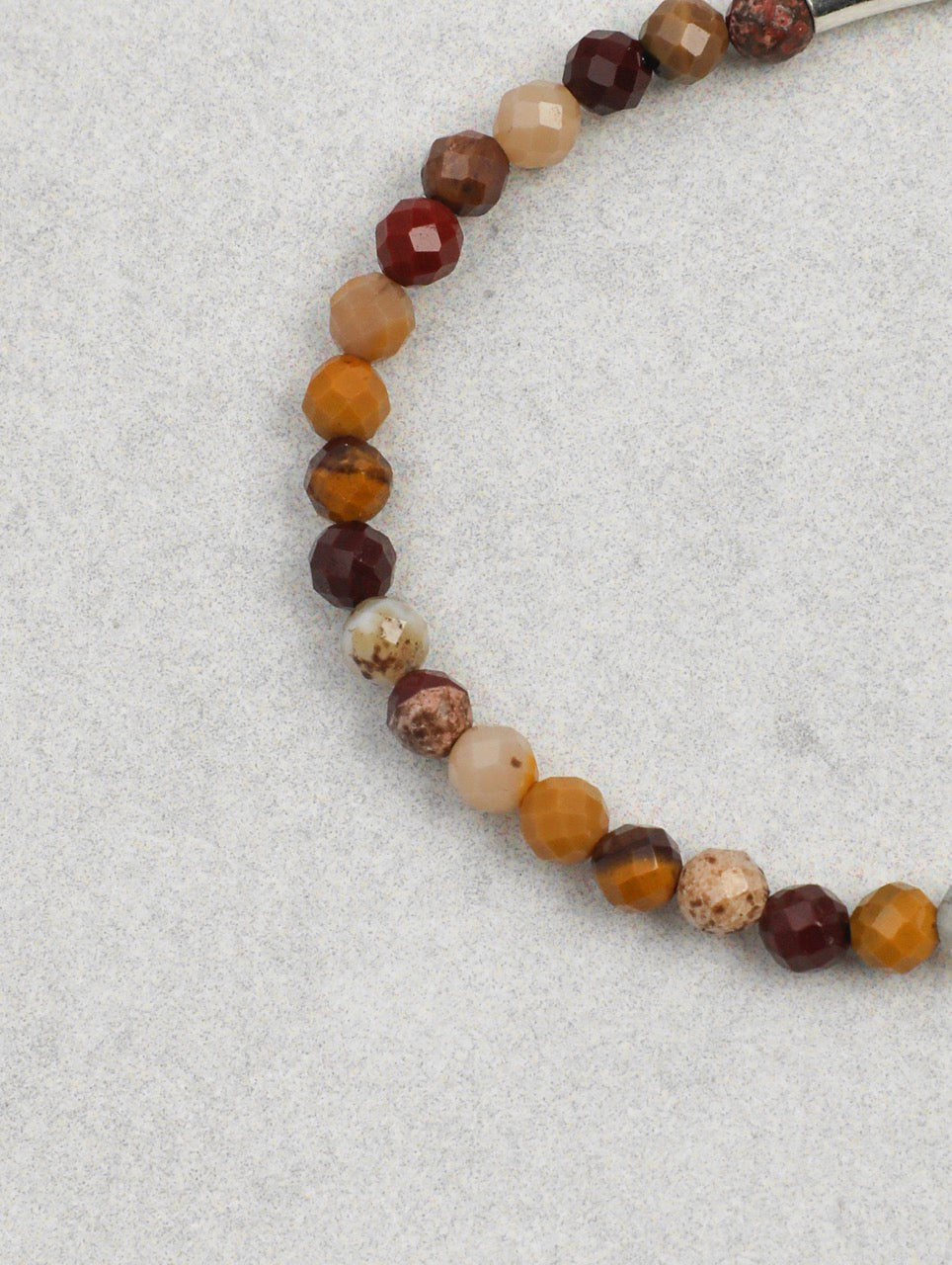 AMBER ROCK TRACE Moonstone & Pearl Triple-Wrap Bracelet — SITU mineral jewelry detail