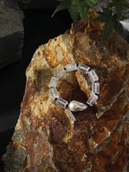 LUNAR COLUMN Quartz & Baroque Pearl Bracelet — SITU mineral jewelry detail