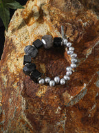 INK STRUCTURE Rutilated Quartz & Agate Bracelet — SITU mineral jewelry detail