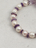 VIOLET DUST Amethyst & Pearl Bracelet — SITU mineral jewelry detail