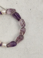 VIOLET DUST Amethyst & Pearl Bracelet — SITU mineral jewelry detail